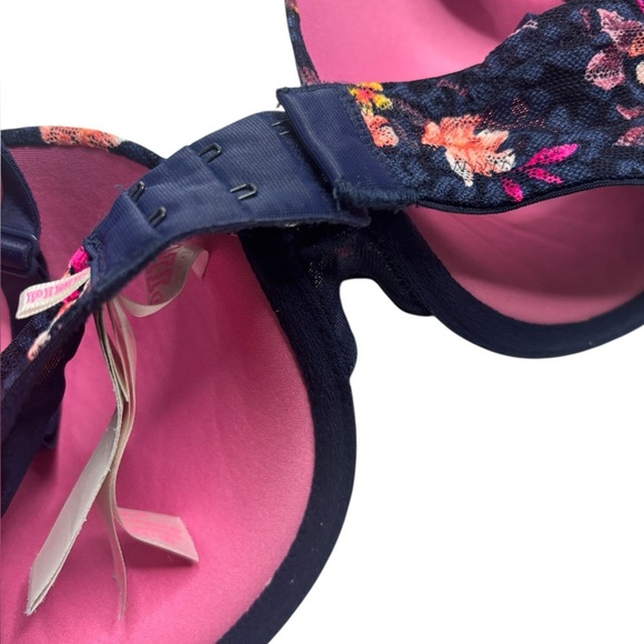 Victoria's Secret PINK Wear Everywhere Push Up Bra Women's 34DD Blue Floral Mesh - Picture 15 of 15